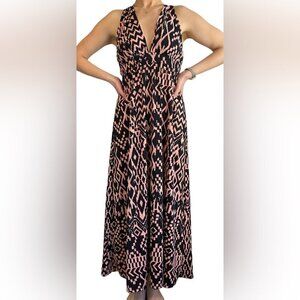 Studio  by Yde Black and Pink Aztec Maxi Dress Ladies M